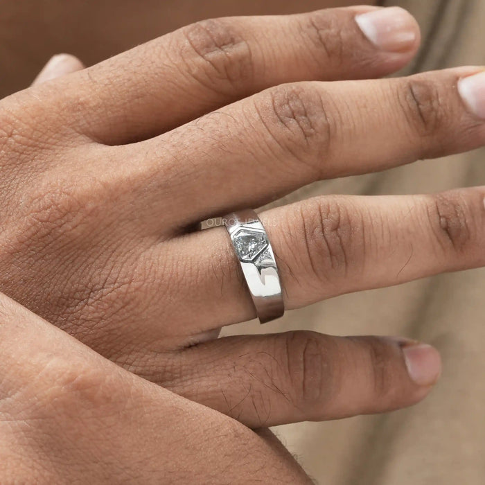 Buy Single Diamond Platinum Ring for Men SJ PTO 311 Online in India - Etsy